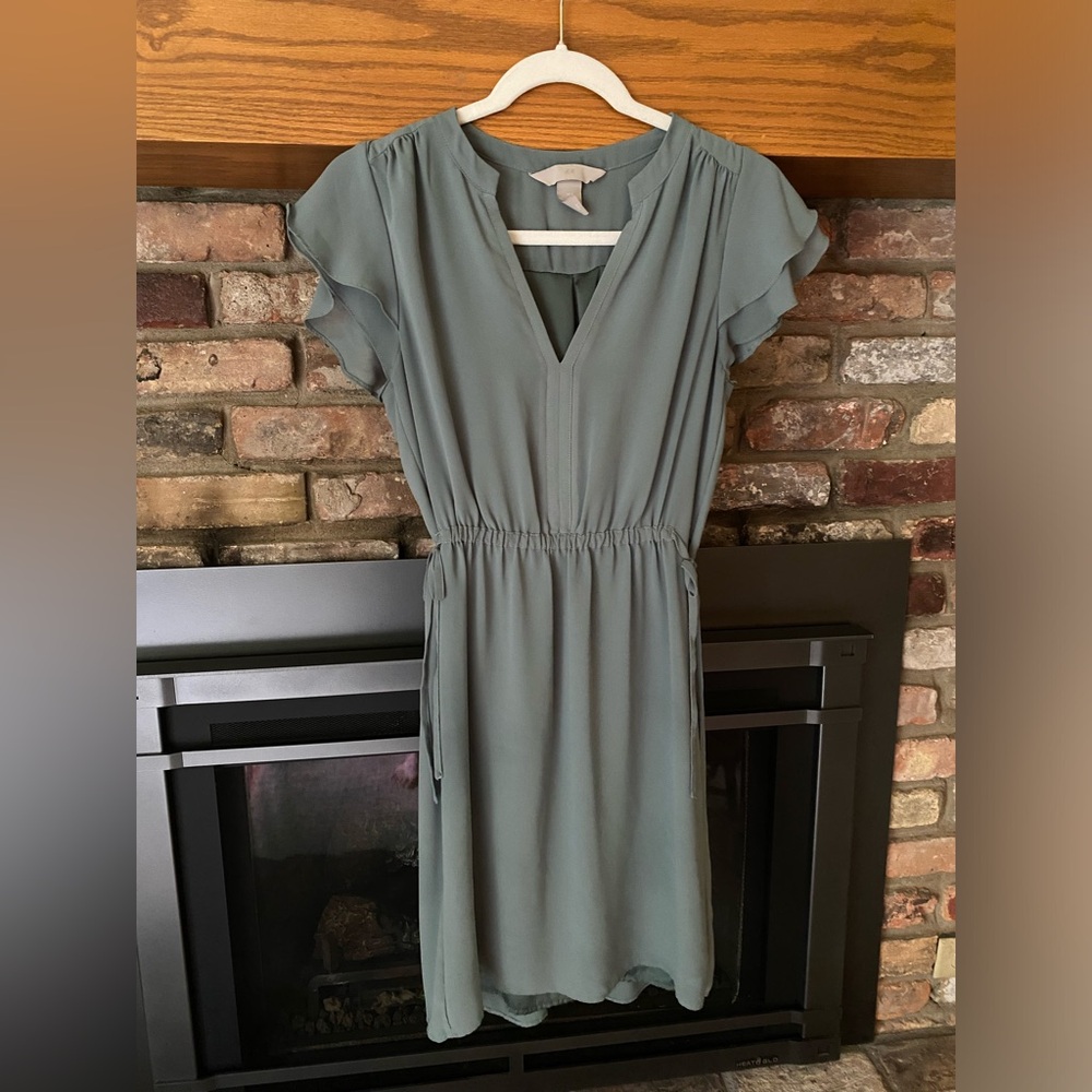 H&M Green Mini Dress Size 2